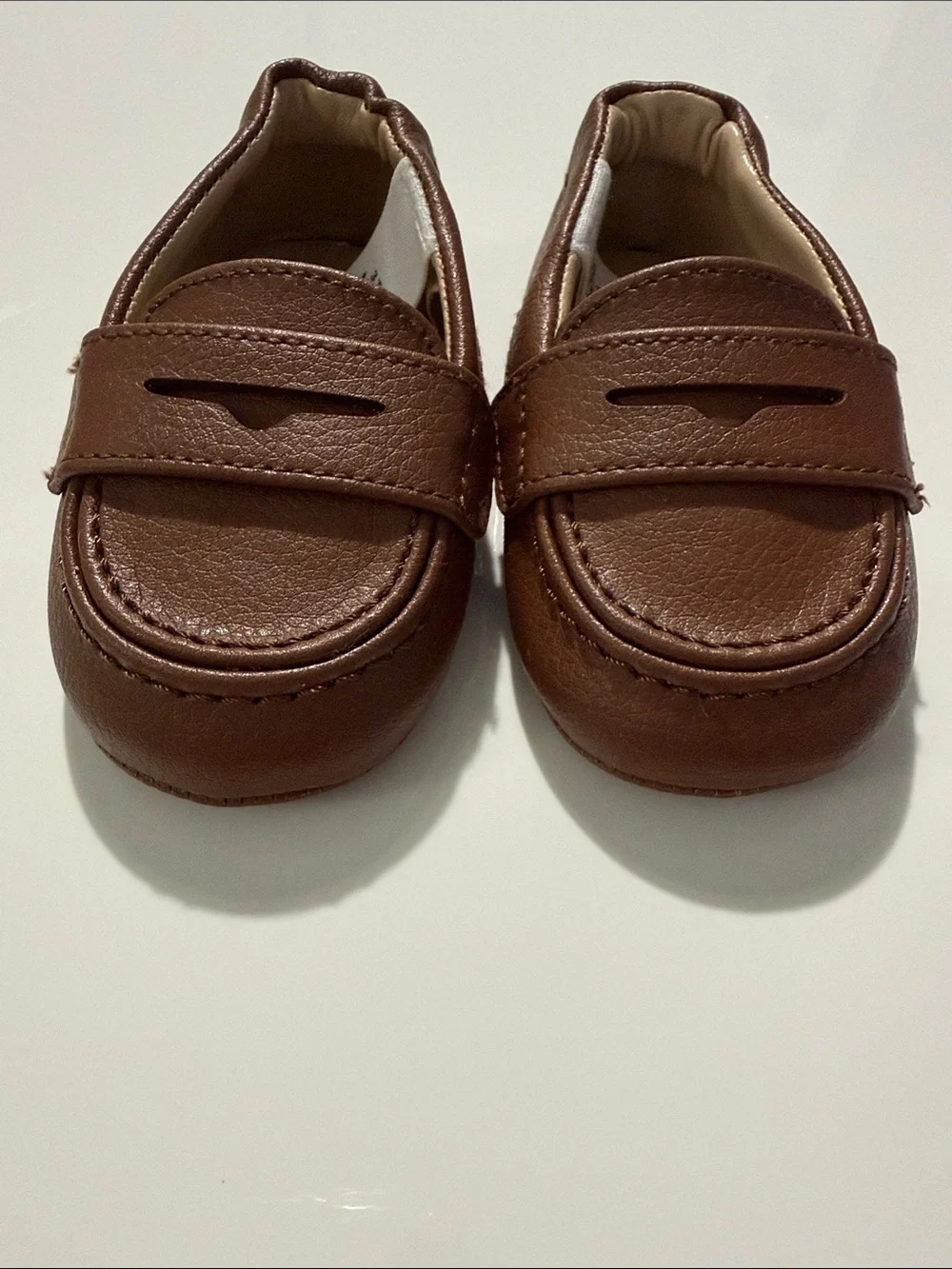 Janie and Jack leather baby Penny Loafer size 3-6 months in color brown